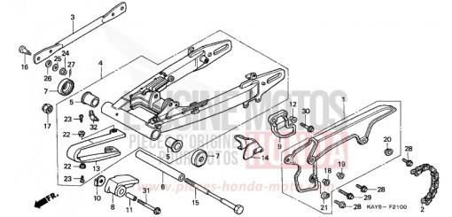 BRAS OSCILLANT/CARTER DE CHAINE NX125S de 1995